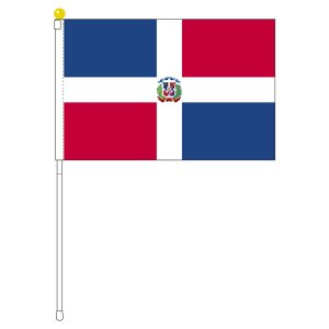 ドミニカ共和国国旗 ポータブルフラッグ 旗サイズ25×37.5cm テトロン製 日本製  世界の国旗シリーズを激安販売！旗専門メーカーの店舗のネット通販！在庫品数豊富！