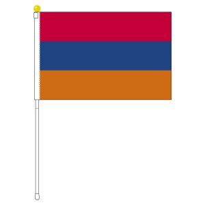 アルメニア国旗 ポータブルフラッグ 旗サイズ25×37.5cm テトロン製