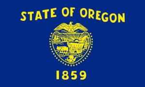 オレゴン州旗[アメリカ合衆国の州旗・50×75ｃｍ・高級テトロン製 
