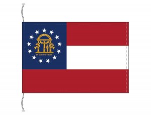 ジョージア州旗[アメリカ合衆国の州旗・卓上旗16×24ｃｍ・高級テトロン 