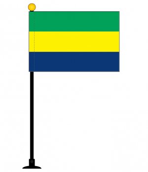 ガボン 国旗 ミニフラッグ 旗サイズ10 5 15 7cm テトロンスエード製 ポール27cm 吸盤のセット 日本製 世界の国旗シリーズ