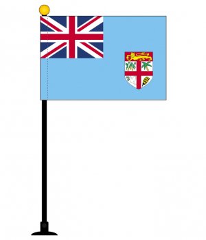 フィジー 国旗 ミニフラッグ 旗サイズ10.5×15.7cm テトロンスエード製 ...