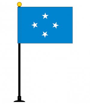 ミクロネシア 国旗 ミニフラッグ 旗サイズ10 5 15 7cm テトロンスエード製 ポール27cm 吸盤のセット 日本製 世界の国旗シリーズ