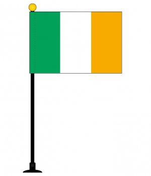 アイルランド 国旗 ミニフラッグ 旗サイズ10 5 15 7cm テトロンスエード製 ポール27cm 吸盤のセット 日本製 世界の国旗シリーズ