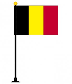 ベルギー 国旗 ミニフラッグ 旗サイズ10 5 15 7cm テトロンスエード製 ポール27cm 吸盤のセット 日本製 世界の国旗シリーズ