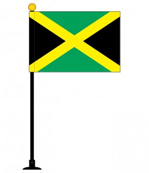 ジャマイカ 国旗 ミニフラッグ 旗サイズ10 5 15 7cm テトロンスエード製 ポール27cm 吸盤のセット 日本製 世界の国旗シリーズ