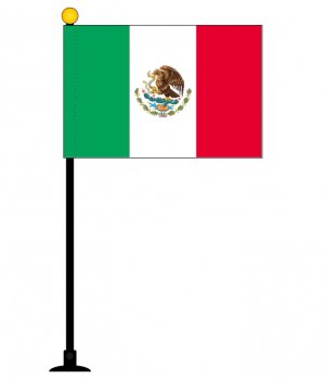 メキシコ 国旗 ミニフラッグ 旗サイズ10.5×15.7cm テトロンスエード製 