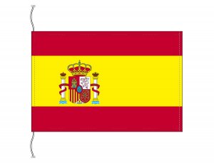 スペイン 国旗 紋章入り 卓上旗 旗サイズ16×24cm テトロントロマット製
