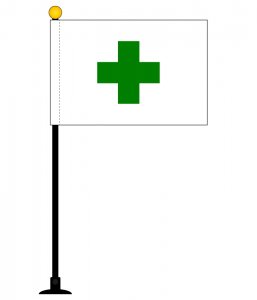 安全旗 ミニフラッグ 旗サイズ10.5×15.7cm テトロンスエード製 ポール ...