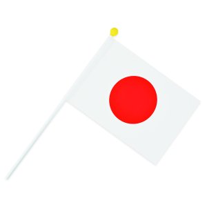 TOSPA 日の丸 日本国旗 ポール付き手旗 国旗サイズ20×30cm