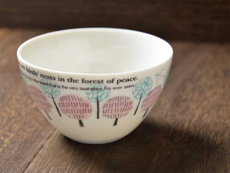 Shinzi katoh シンジカトウ　こころ安らぐ優しい森のデザイン　陶器のカフェオーレボウル　美濃焼