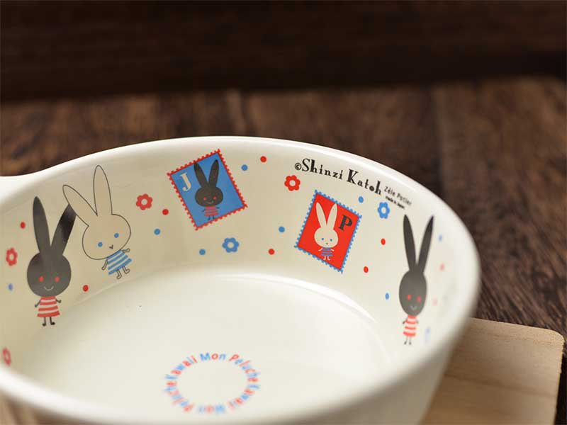 shinzikatoh シンジカトウデザイン ウサギのイラストが可愛いMon pluche モンペルシェ　シリーズグラタン皿
