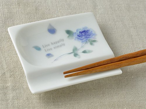 shinzikatoh 箸置き小皿　おもてなしレスト　ブルーローズ