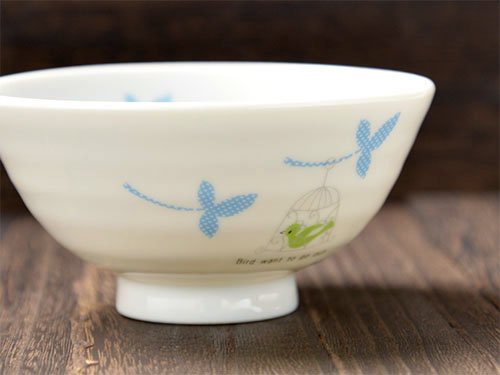 Shinzikatoh シンジカトウ デザイン 小鳥のイラストが可愛い 陶器のお茶碗 生活雑貨通販 ゼルポティエ