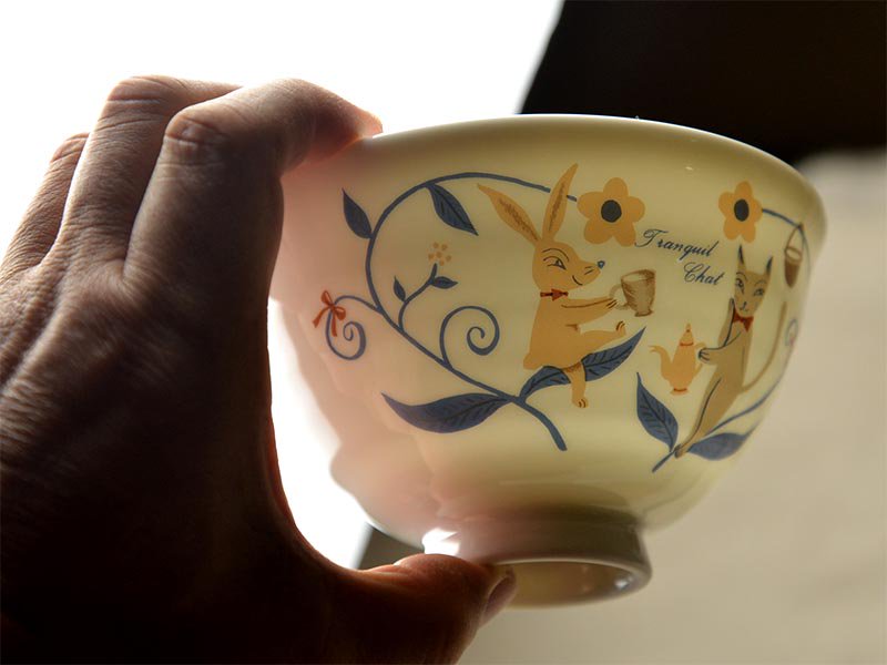 Shinzi Katoh シンジカトウ　猫のイラスト　動物たちのイラストが可愛い茶碗　美濃焼