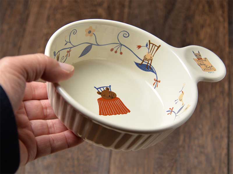 shinzikatoh シンジカトウデザイン 猫、くま、ウサギのデザインが可愛いグラタン皿