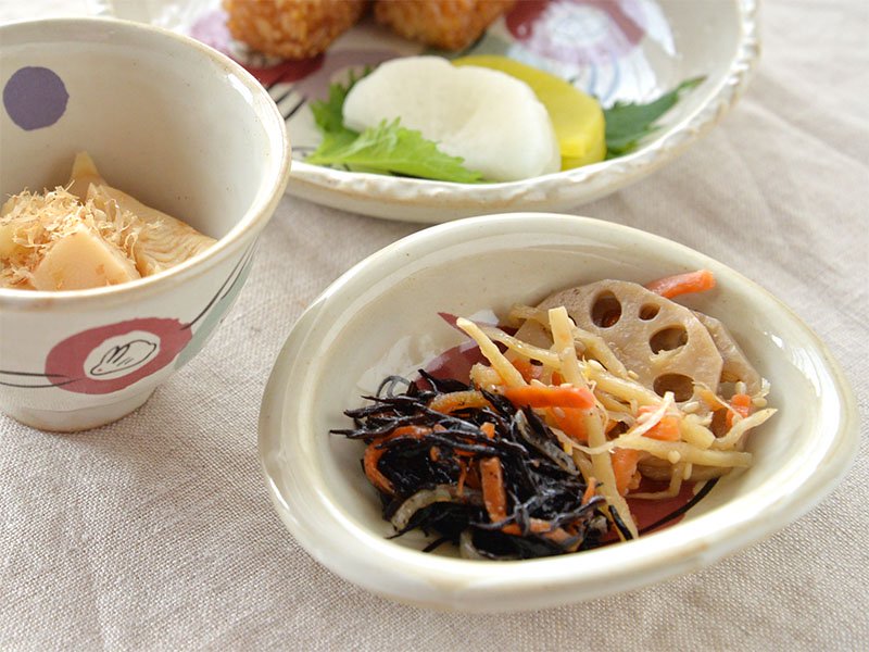 shinzikatoh シンジカトウデザイン 古民家カフェにも合いそうな和テイスト 和食器　取り皿に便利な楕円豆さら　美濃焼