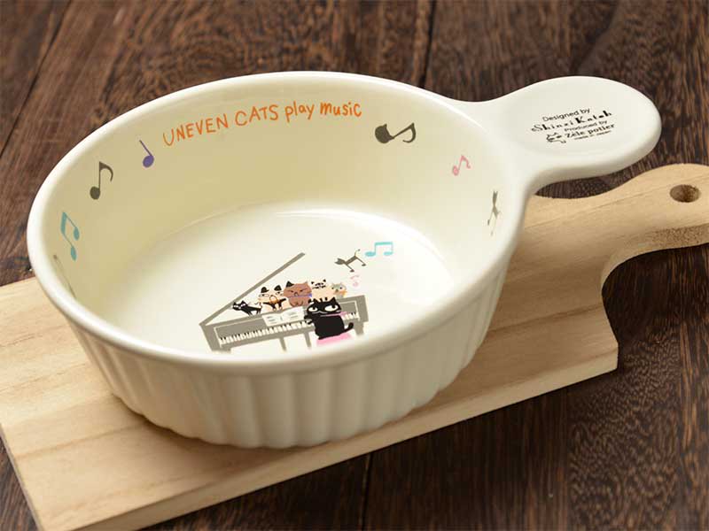shinzikatoh シンジカトウデザイン　猫のイラストが可愛いグラタン皿　美濃焼