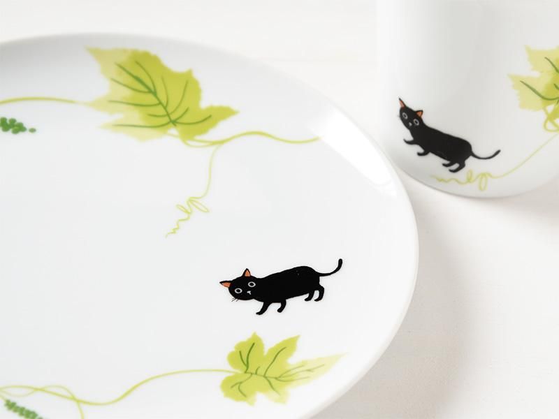 大倉陶器の黒猫の小皿 楽天市場】大倉陶園 黒猫親子-縁起物語- II 豆皿「宝袋」 ( 食器