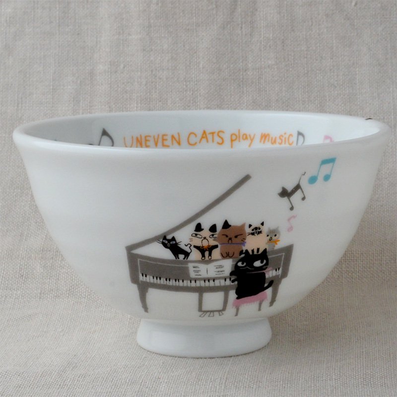 ねこ雑貨 ピアノを囲んで合唱 可愛い猫柄 お茶碗 プレゼントにshinzi Katoh Goodsの店 ゼルポティエ