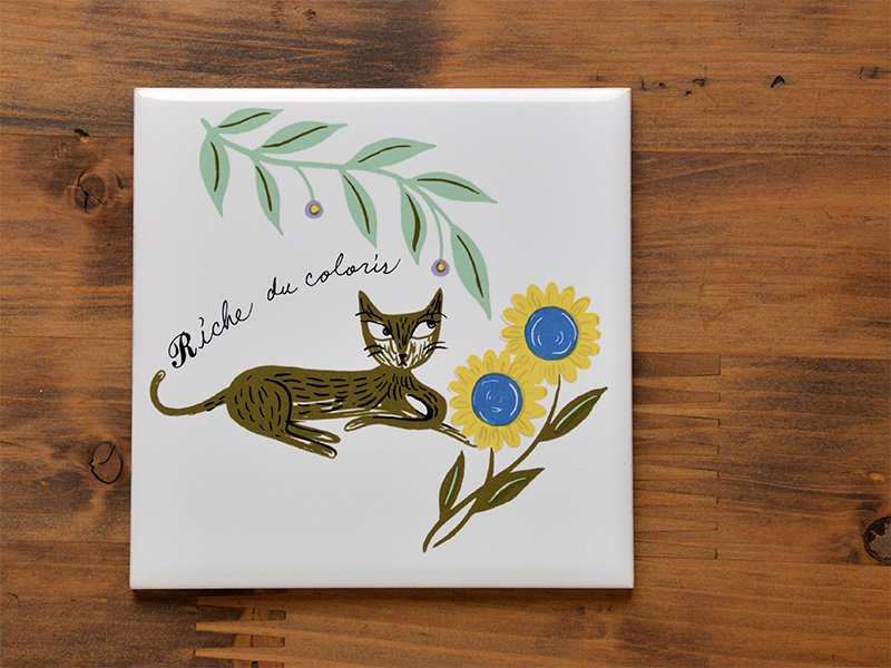 Shinzi Katoh 100角 猫のイラストがかわいいデザインタイル DIYが 