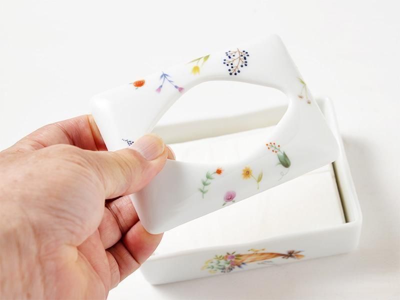 シンジカトウ 美濃焼 ポケットティッシュケース - 上質でおしゃれな花