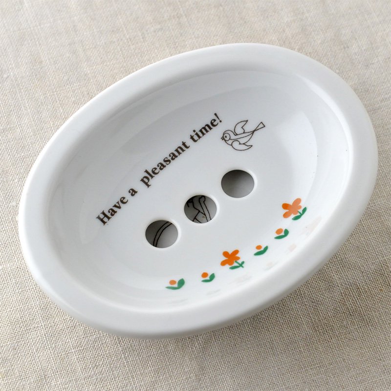 Shinzikatoh シンジカトウ 可愛い陶器のソープディッシュ・石鹸置き（受け皿付） 生活雑貨通販ゼルポティエ