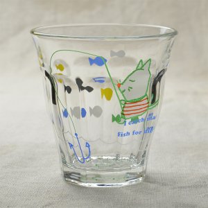 シンジカトウ ガラスのコップ キャラメルアニマル シリーズ ビガーグラス Fisher Cat