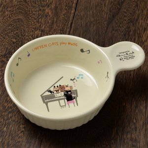シンジカトウ 可愛い食器　猫のデザイン UNグラタン皿 MUSIC
