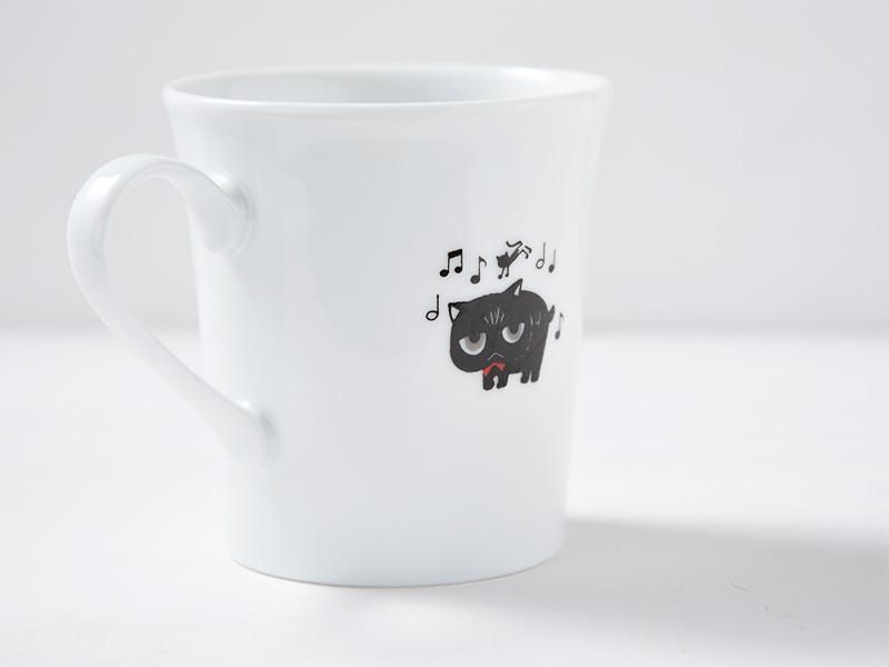 シンジカトウ 音楽好きな黒猫達のイラストが可愛いマグカップ 美濃焼 シンジカトウ 音楽好きな黒猫達のイラストが可愛いマグカップ 美濃焼