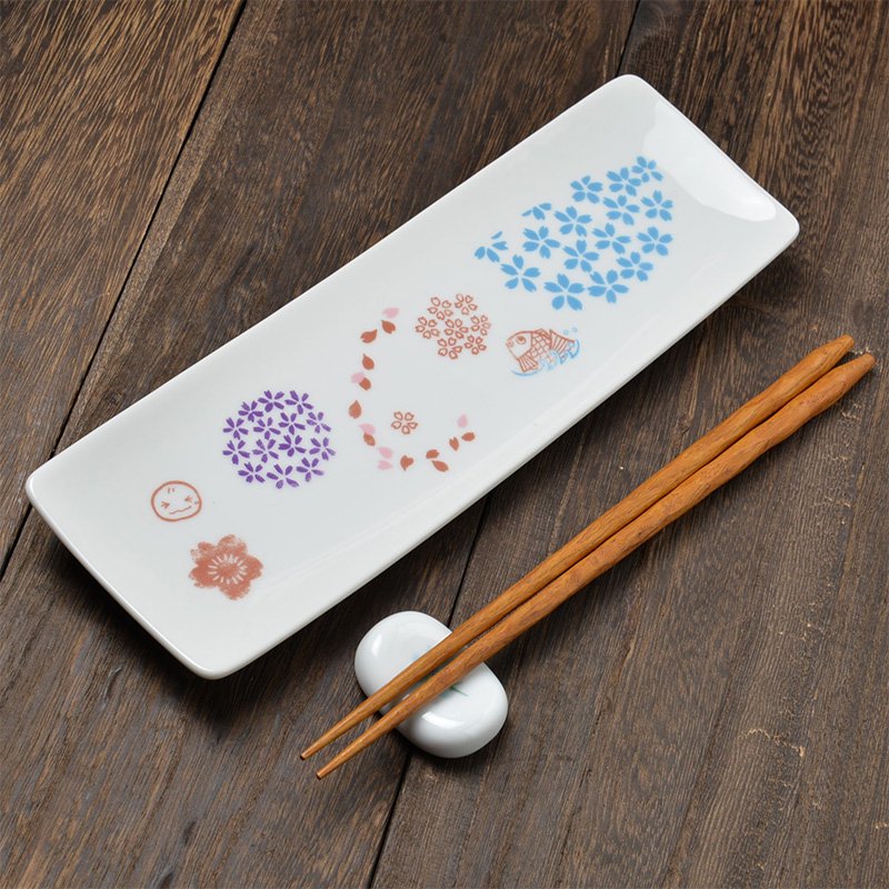 Shinzikatoh シンジカトウデザイン 日本人の心の花「桜」を描いたワンランク上を行く陶器の長皿 アルファプレート美濃焼