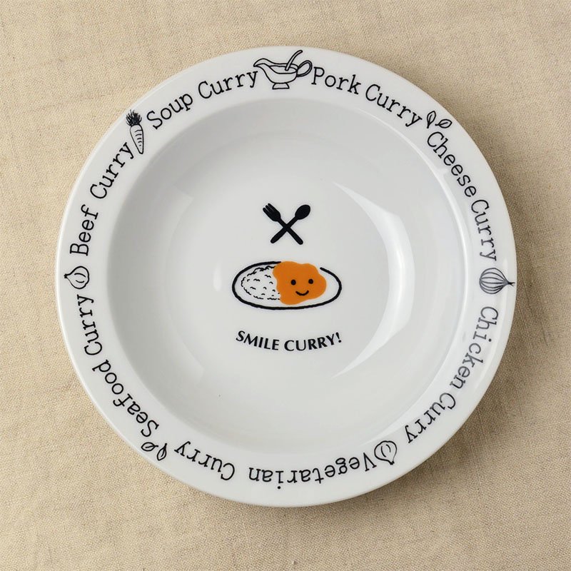 シンジカトウ Sm カレー スープ ロゴとイラストが可愛いカレー皿
