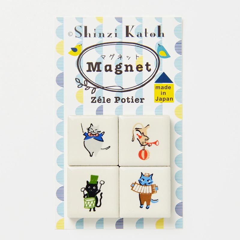 Shinzi Katoh 猫のイラストが可愛い マグネットタイル Shinzi Katoh 猫のイラストが可愛い マグネットタイル