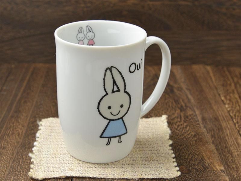 シンジカトウ 可愛い食器シリーズ うさぎのイラスト マグカップ