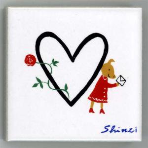 Shinzi katoh 󥸥ȥ ǥ ե٥åȥ 45mmѡϡ  (Alphabet Tile 45mm Square Heart)