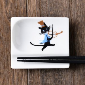 おもてなしレスト NC-A　ねことバイオリン
Shinzi Katoh 箸置き小皿