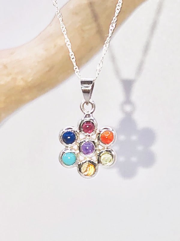 ARDANI energy jewelry】チャクラフラワーシルバーペンダントトップ