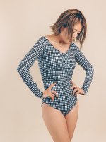 【2022Lauras Swimwear 】Tina Suits/ギンガムブラック/S-L