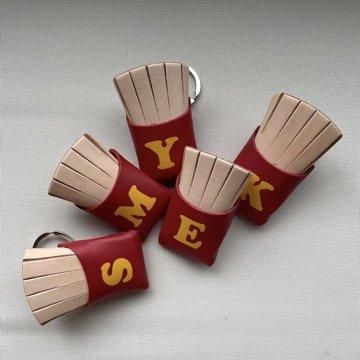 革のポテト イニシャル キーリング - 【ジャンク クリエイツ】 ～革