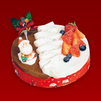 ７：クリスマスケーキ☆ハーフ＆ハーフ☆店頭受取限定ご予約商品※現金支払のみ