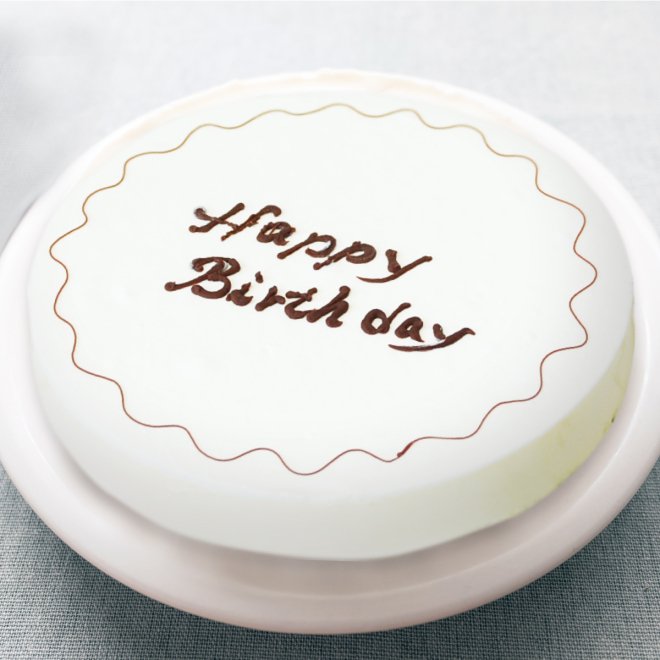 お誕生日のメッセージがたっぷり入るシンプル２wayケーキ レアチーズケーキ 地方発送可能 富士市のケーキ 店 洋菓子の家mimi オンラインショップ