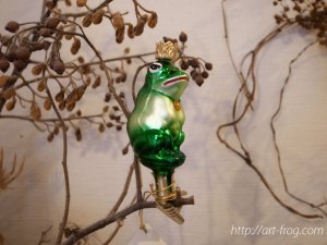 Frog Clip-on German Glass Ornament