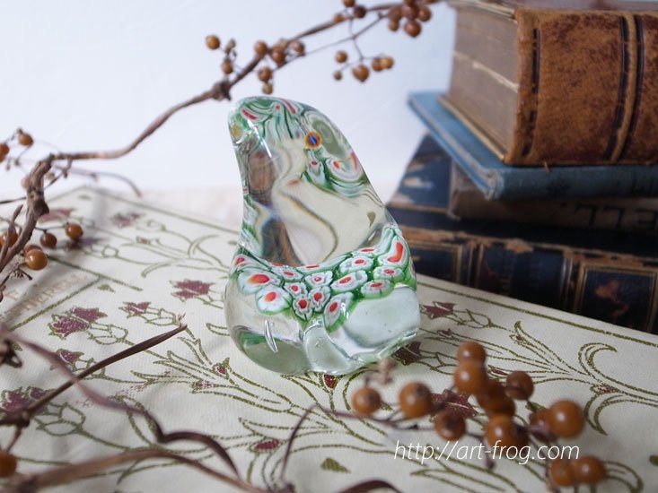 Vintage Millefiori Frog Paper Weight - Art Frog・・・カエル雑貨の