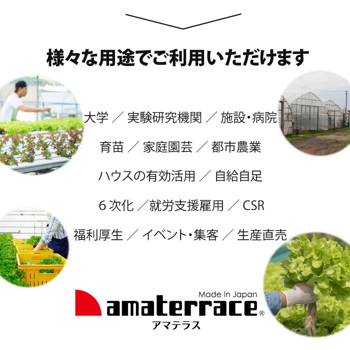 アマテラスは自作水耕栽培システム 都市農業や新規就農に