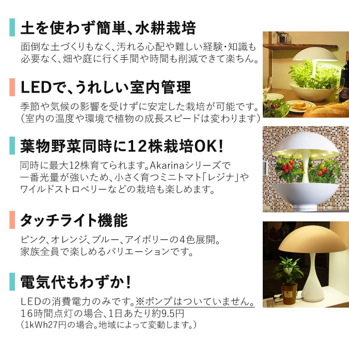 LED 水耕栽培 キット Akarina01RN アカリーナ OMA01RN