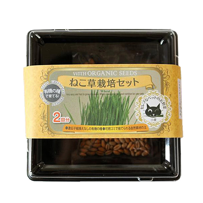 ねこ草栽培セット オーガニックの種 2回分 有機 - 水耕栽培専門 ねこ草栽培セット オーガニックの種 2回分 有機 - 水耕栽培専門