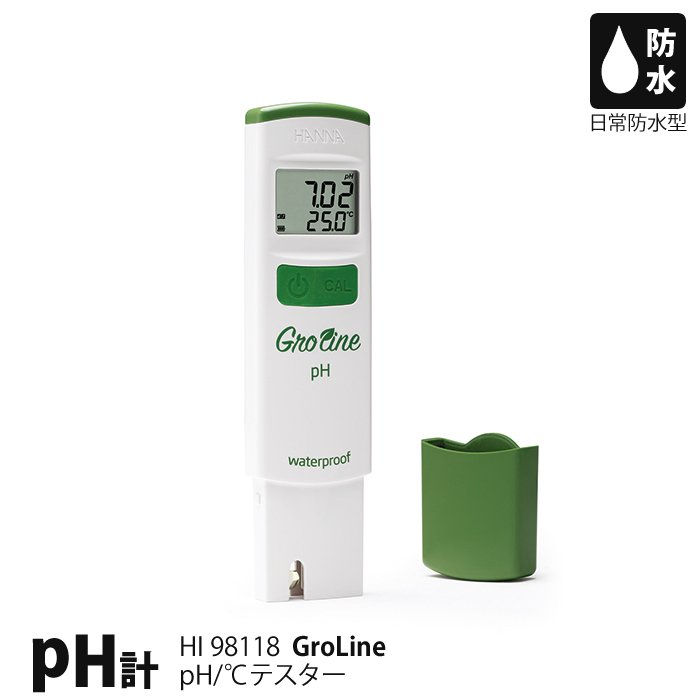 GroLine グロライン pH/℃テスター HI98118 