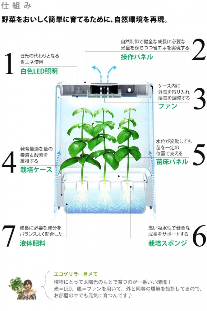 水耕栽培器 Green Farm Cube(グリーンファームキューブ)ホワイト