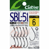 <フック> カルティバ SBL-51 シングル51バーブレス