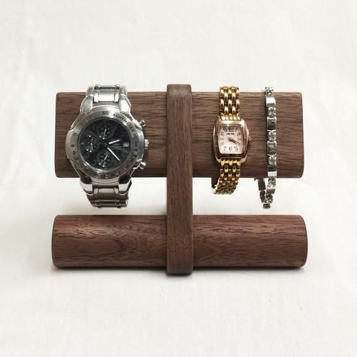 受注制作 ウォッチスタンド ダブル ウォルナット Fine Craft 木工 硝子 陶器の店 ファインクラフト 受注制作 ウォッチスタンド ダブル ウォルナット Fine Craft 木工 硝子 陶器の店 ファインクラフト